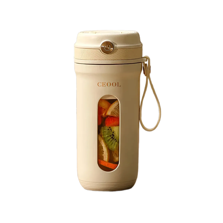 Електрически блендер CEOOL, преносим, капацитет 350 ml, 18 000 RPM, без BPA, 10 остриета, самопочистващ се, за пресни сокове, смутита, шейкове, коктейли, протеин на прах, раздробява лед, устойчив на вода, бял