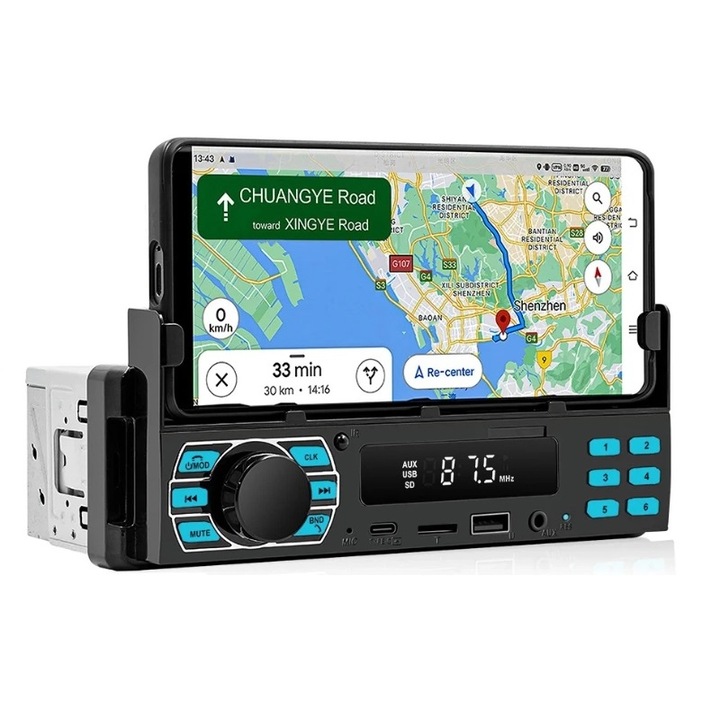 Радио Mp3 плейър за кола с поддръжка на BT, SD, AUX-IN, FM мобилен телефон