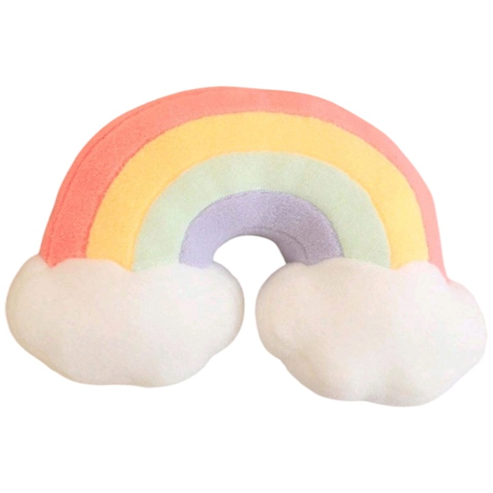 Perna pufoasa in forma de nori cu curcubeu 45cm