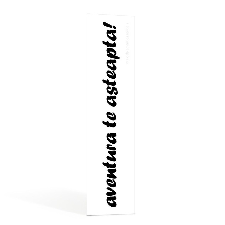 Könyvjelző, zioda smart essentials®, oldaljelölő, olvasási kiegészítő, füzetekhez, tankönyvekhez és könyvekhez, karton, 4x18 cm, A kaland vár rád