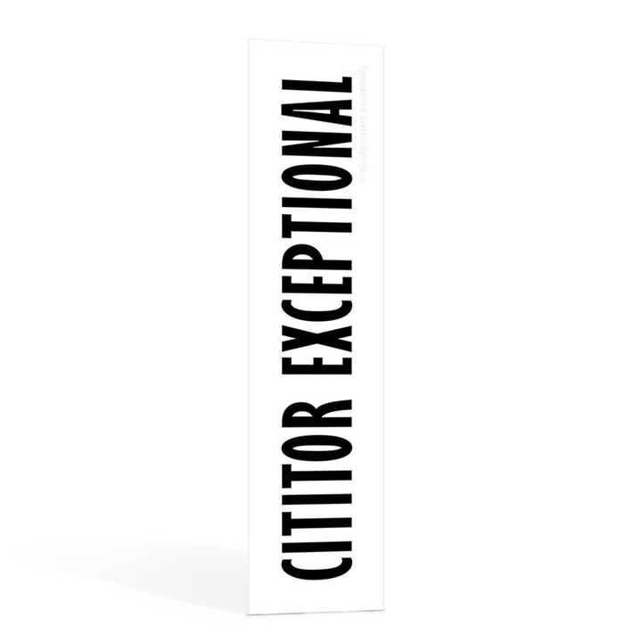 Könyvjelző, zioda smart essentials®, könyvjelző oldalakhoz, olvasási kiegészítő, füzetekhez, kézikönyvekhez és könyvekhez, karton, 4x18 cm, Kivételes Olvasó