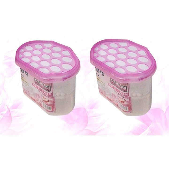 Set 2 Absorbant umiditate cu aroma de trandafir, suprafata 800ml, Bambus, 400 gr