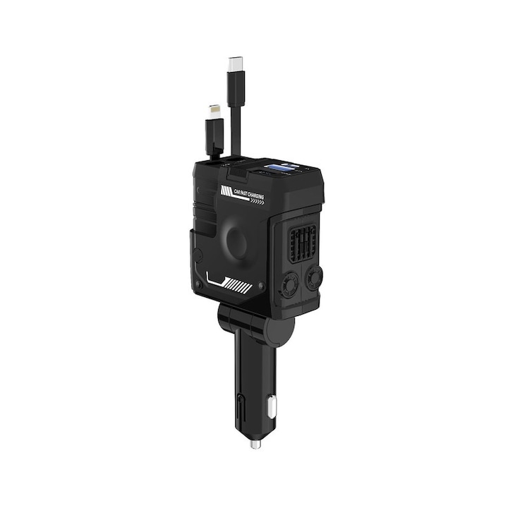 Adaptor de incarcare auto, intrerupator baterie auto，incarcare super rapida 100W, cablu de incarcare inclus pentru toate telefoanele mobile, controler incorporat pentru a proteja bateria telefonului
