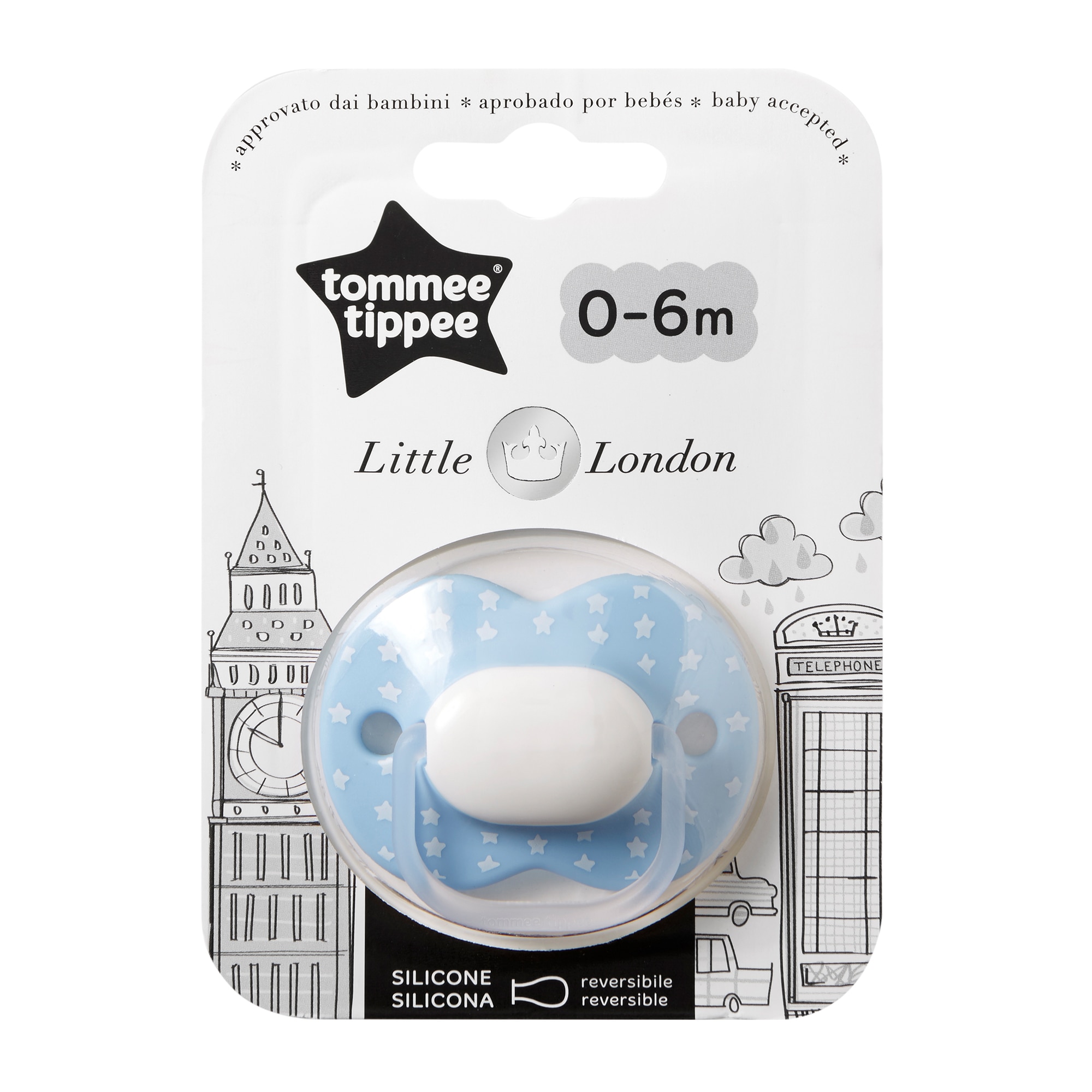 Suzeta ortodontica Tommee Tippee Little London, 1buc, 0-6 luni, Baieti