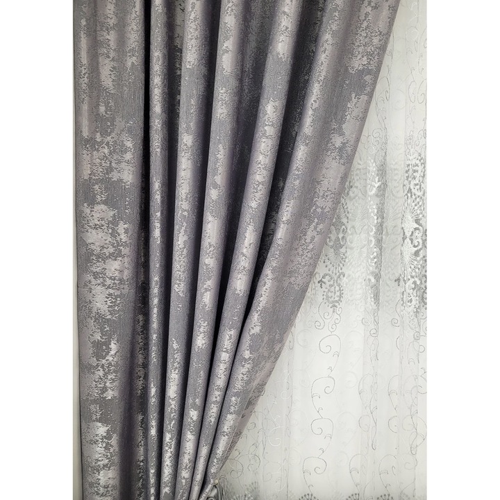 Draperie nisip gri, Model simplu, Stil modern, L 1.5 m si H 2.5 m