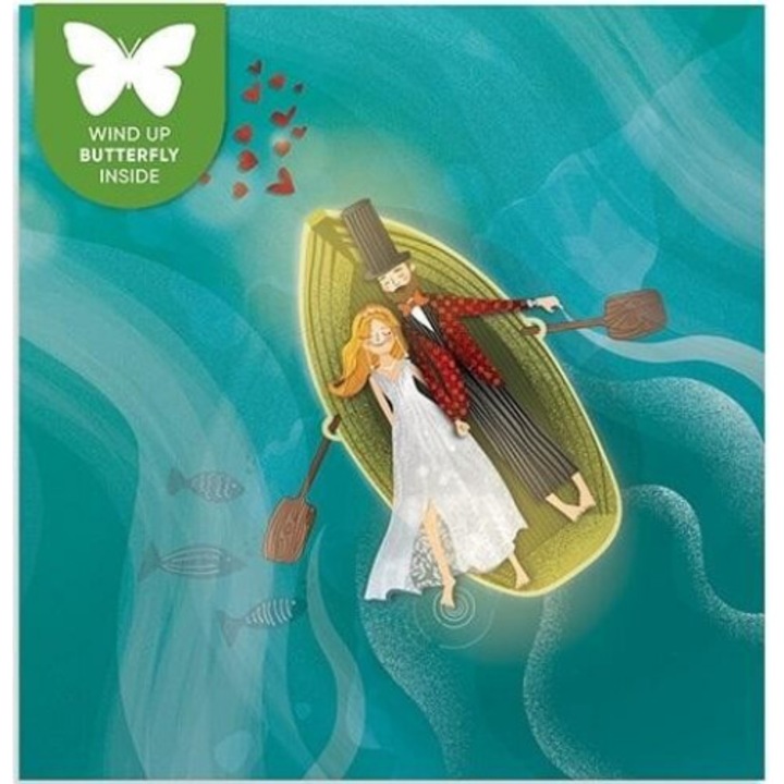 Karnet patrat cu fluturas zburator, Cozywood, 15x15cm, folie