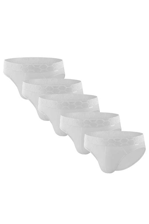 Set 5 buc chiloti pentru barbati PB40PEC, alb, Uniconf, 2XL