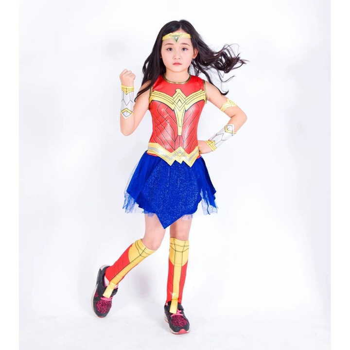 Wonder Woman szuperhős jelmez, GIMASE, gyerekeknek, 6, 7 éves korig, bulikra alkalmas