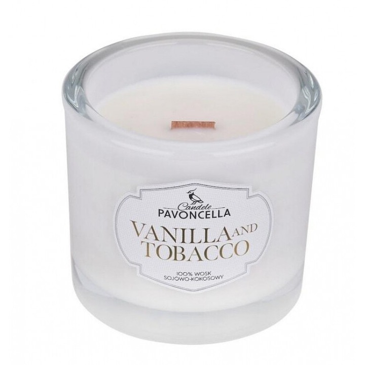 Соева свещ Pavoncella, Ванилия и Тютюн, 170гр