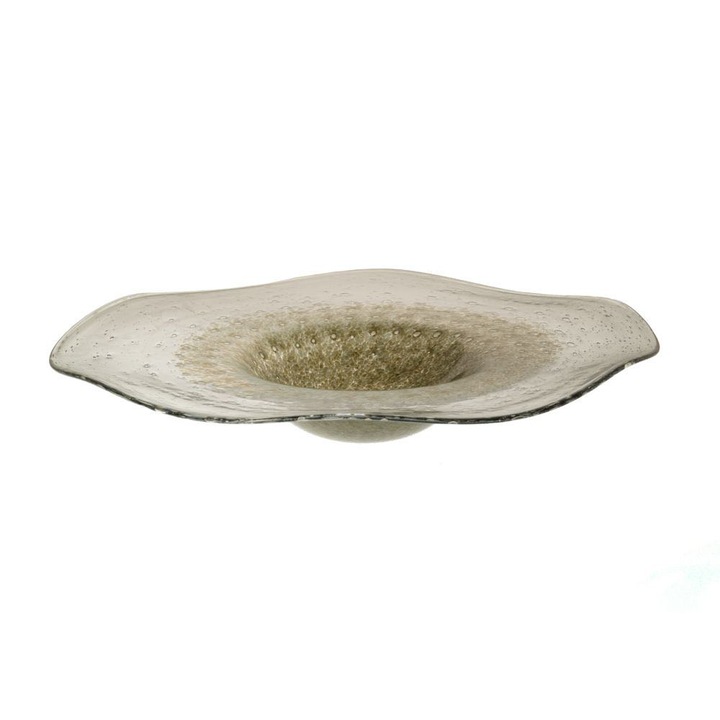 Dekoratív üvegtál, sötétzöld, 44x8,5 cm