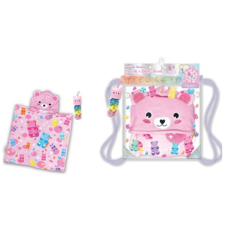 Плажна кърпа с раница, Hot Focus, тип пончо, многоцветна