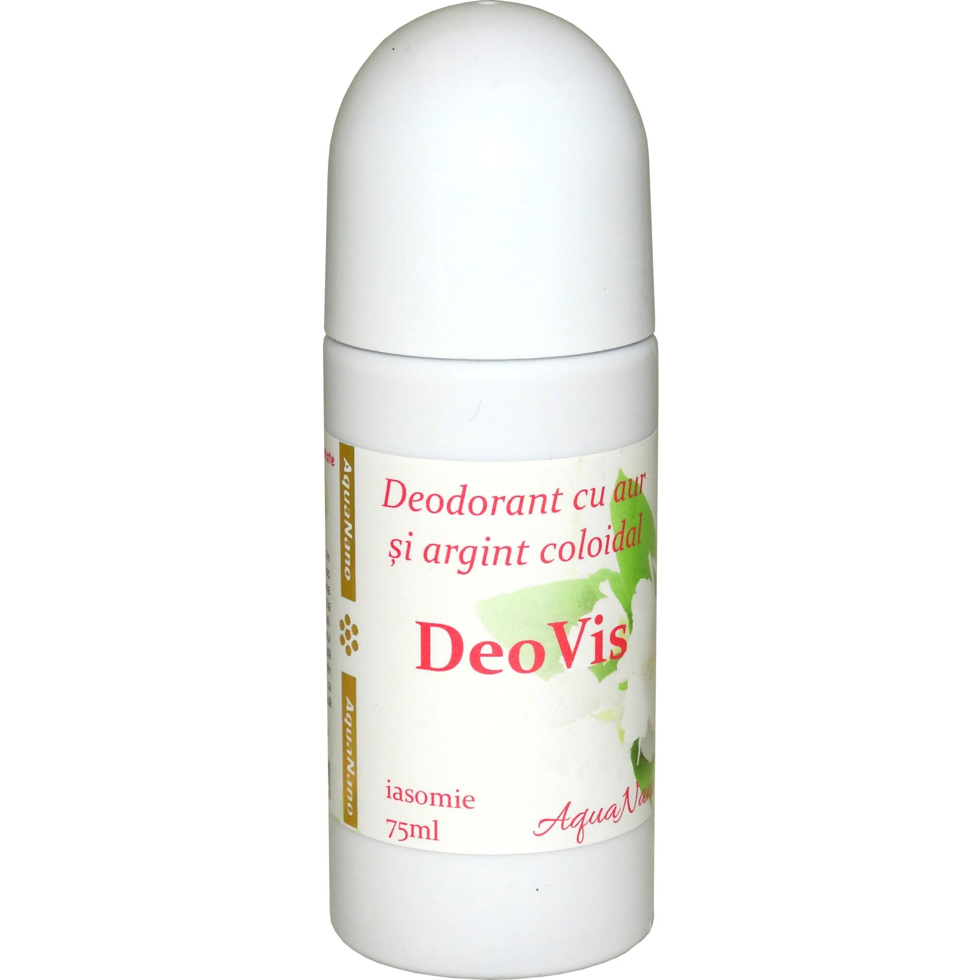 Deodorant roll-on, AquaNano - DeoVis, cu argint si aur coloidal si ulei esential (identic natural) de iasomie, 75ml
