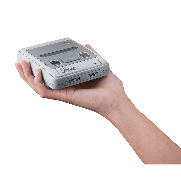 Consola Nintendo clasica Mini SNES cu 21 jocuri preinstalate