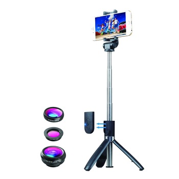 Selfie Stick Telescopic cu set lentile 3in1 si telecomanda, Suport pentru Telefon, Trepied Reglabil cu Bluetooth si Telecomanda Detasabila, Unghi reglabil rotativ 360° - Apexel Selfie Stick Telescopic cu set lentile 3in1 si telecomanda, Suport pentru Telefon, Trepied Reglabil cu Bluetooth si Telecomanda Detasabila, Unghi reglabil rotativ 360° - Apexel