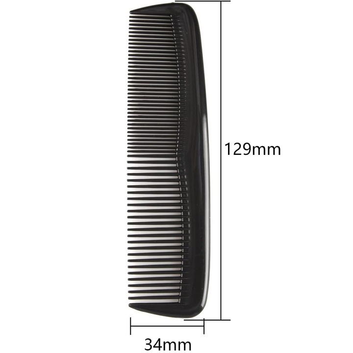 Pieptene de par DECORTREND, negru, 12,9x3,4cm, utilizare profesionala si acasa