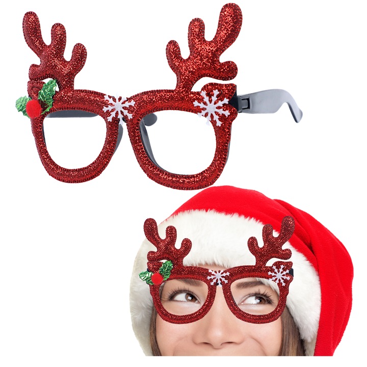 Ochelari de Craciun cu Ren Distractivi pentru Mos Nicolae Petrecere de Craciun