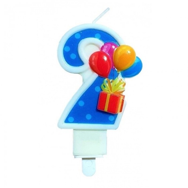 Születésnapi gyertya 2 léggömbbel, GoParty, 8cm, 129x165mm, szett