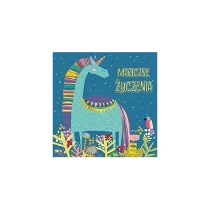 Karnet KW Jednorozec, Henry, 15x15cm, cu zabrele aurii, set cu envelopa colorata