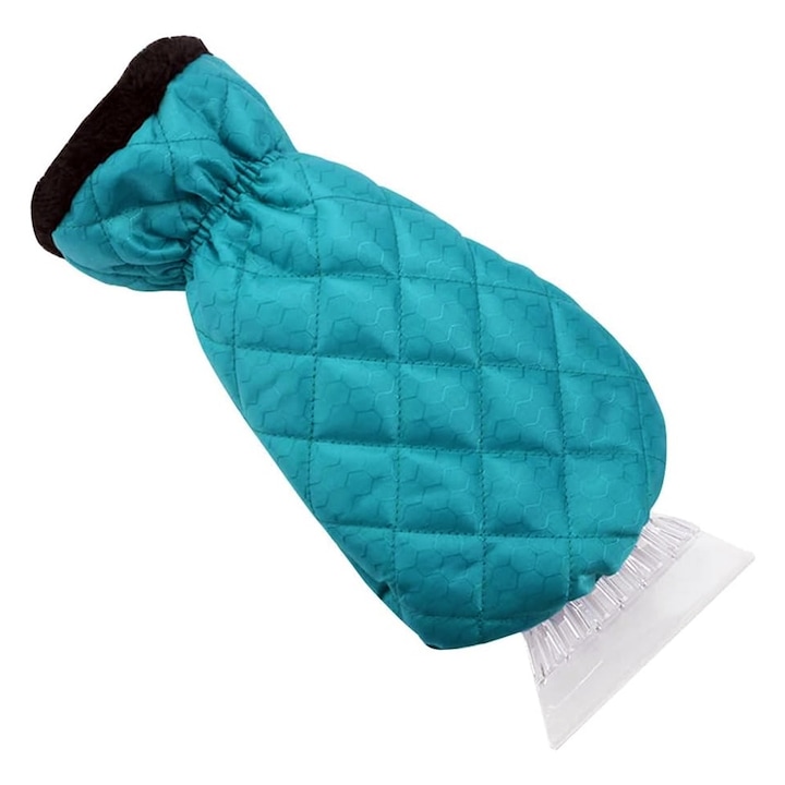 Racleta Auto si Manusa 2 in 1, OPTIM SOLUTION, Indepartarea Zapezii de pe Masina, Fragmentarea Ghetii de pe Parbriz, Solutia pentru Iarna, Window Cleaning Tool, Racleta pentru Dezghetare, Turcoaz