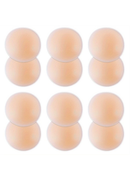 Pasties pentru sani, KLKIT, 6 perechi, reutilizabile, silicon adeziv, rotunde