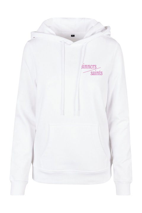Mister Tee, Hanorac cu imprimeu text, Fucsia, Alb optic, XS