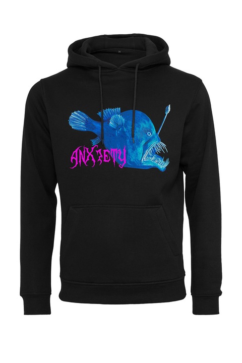 Mister Tee, Hanorac cu imprimeu contrastant, Negru/Roz deschis/Albastru deschis, XS