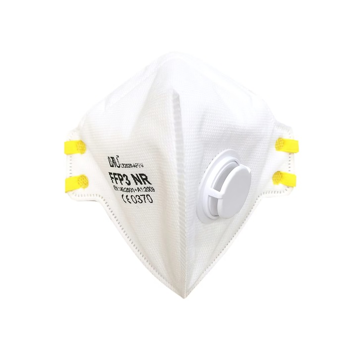 Set 5 bucati semimasca de protectie, tip FFP3 respiratorie cu supapa, brand LVTU model LT2020 AP3V, culoare alba