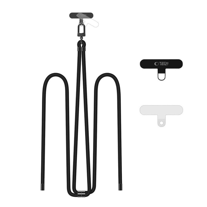 Curea de umar Tech-Protect C7S, set cu 2 adaptoare, negru, reglabil