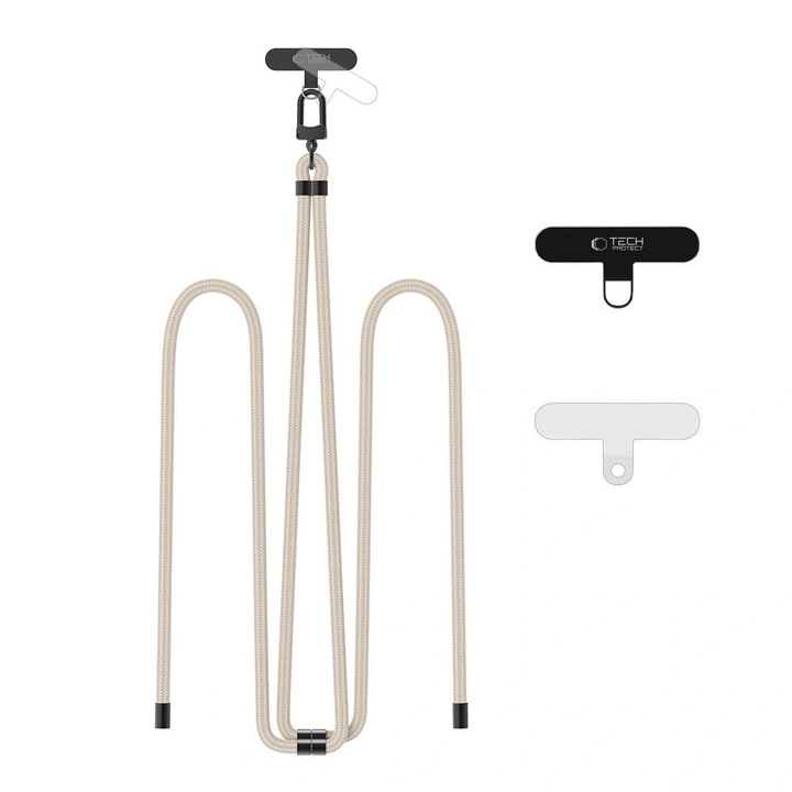 Curea de umar Tech-Protect C7S, set cu 2 adaptoare, reglabil, taupe/negru