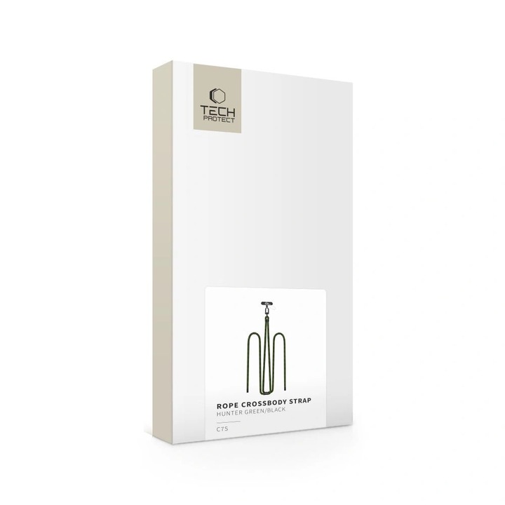Curea Crossbody Tech-Protect C7S, verde vanatoare/negru, set cu 2 adaptoare, lungime reglabila