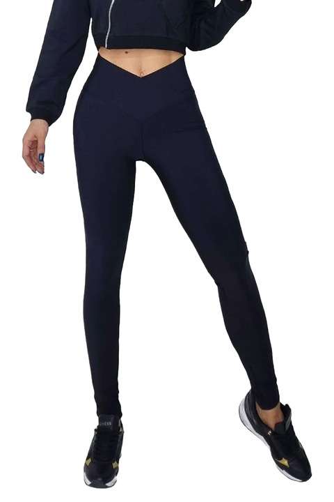 Lekin vastag harisnya, magas V-derékkal, Fekete