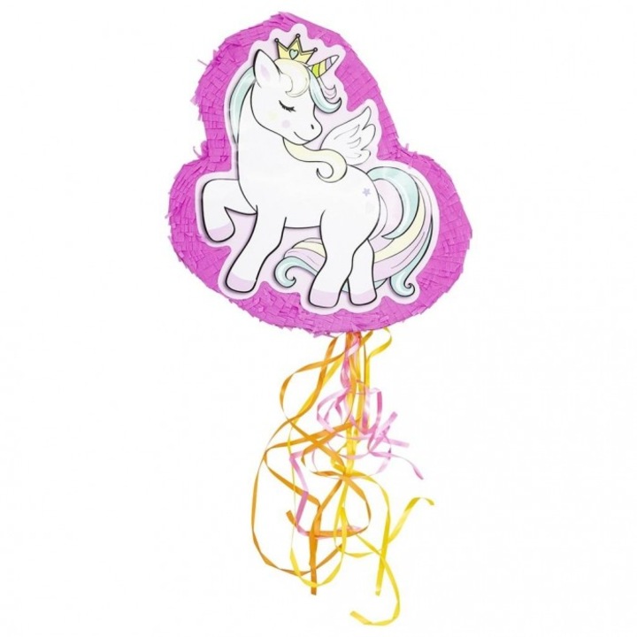 Пинята, Amscan, 522 x 382 мм, Модел еднорог, Розов