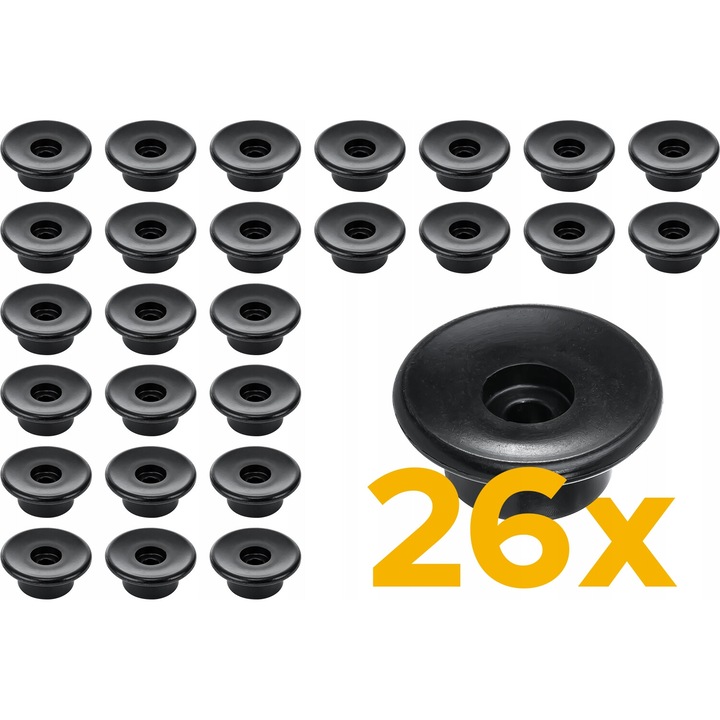 Rulouri laterale, Unitrailer, Fixare husa, plasa, prelata, Diametru 30 mm, Inaltime 12 mm, Set de 26 bucati