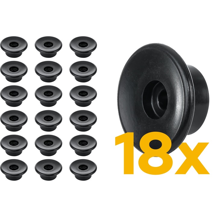 Rulouri, Unitrailer, Fixare huse, plase, prelate, Diametru 30 mm, Set de 18 bucati