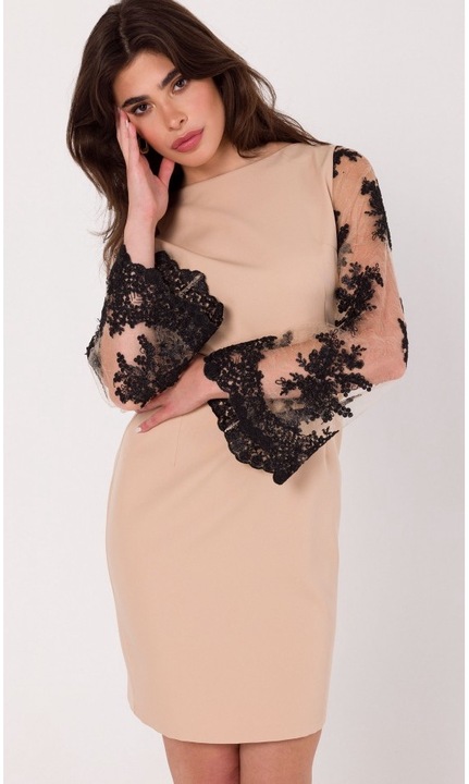 Makover Női mini ruha Maren K182 bézs