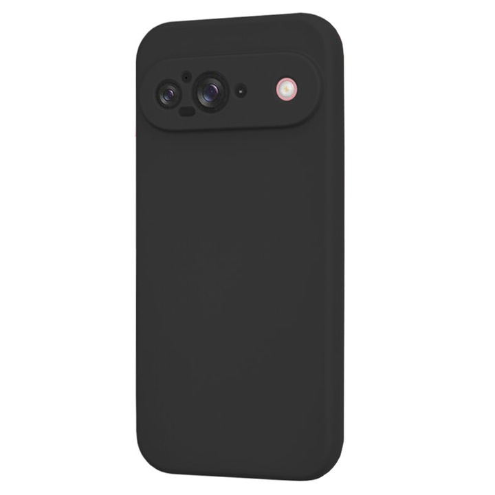 Husa de protectie compatibila cu Google Pixel 9, Silicon cu microfibra, Soft touch, Shock Resistance, Protectie camera, Negru