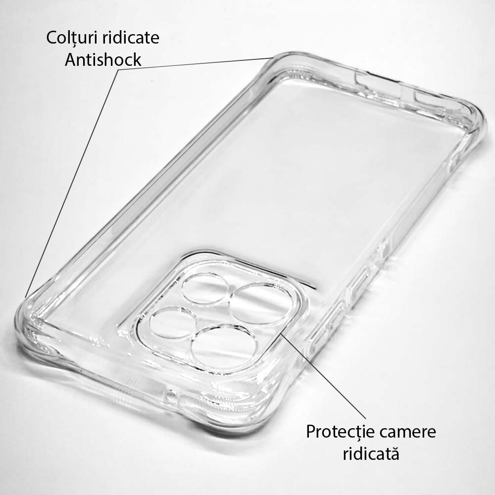 Husa Antishock SILKASE pentru Motorola Edge 50 Neo, protectie camera, silicon transparent