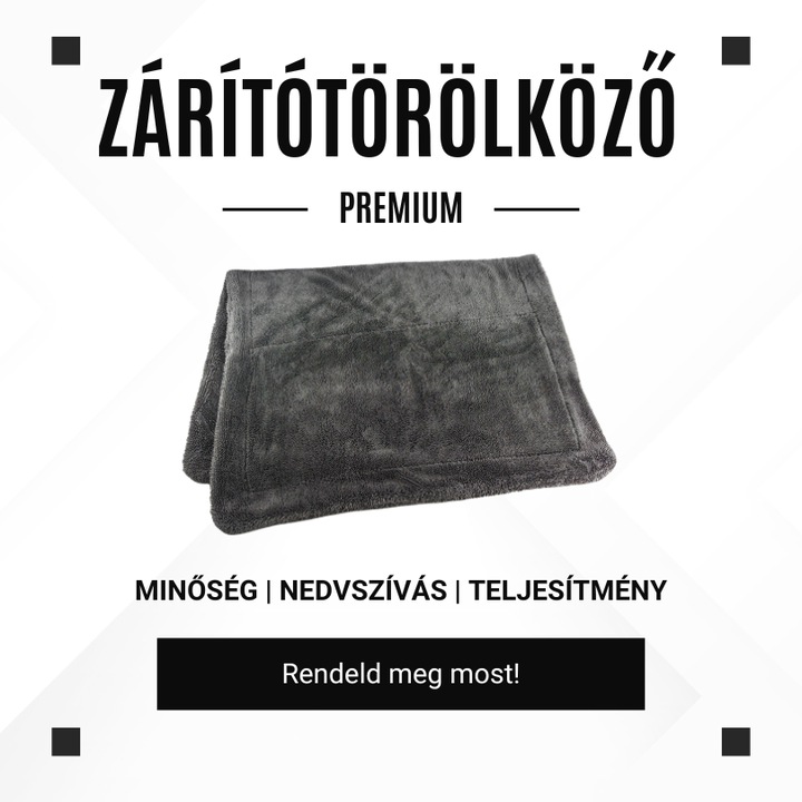 „ULTRA 1200” autós szárítótörölköző – prémium Twisted Loop mikroszálas – 1200 GSM, 50×80 cm – Szürke