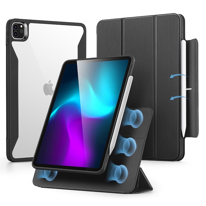 Husa compatibila cu iPad Pro 11" 2021/2022, Tuds Grip, O13, Premium Lexgard, Rugged Pitch Black