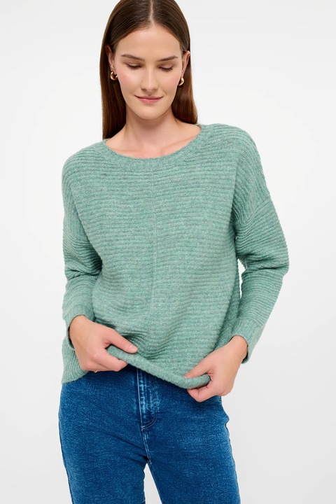 GreenPoint, Pulover cu maneci cazute, Verde melange