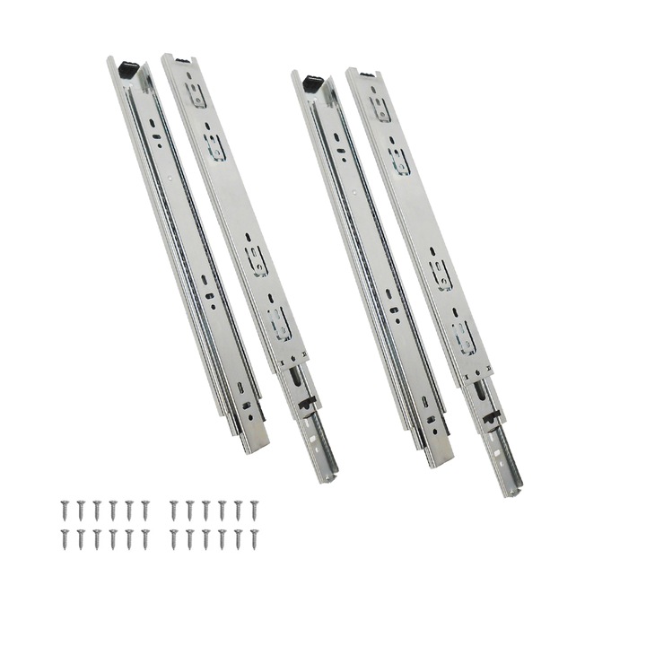 Set 2 buc, Sina glisare cu bile pentru sertar, Yalion, extensie totala, 45mm*450mm