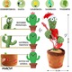 Cactus Dansator Macvi® Interactiv Jucarie Amuzanta si Educativa, cu 120 de Melodii, Imitare Sunete si Efecte Luminoase