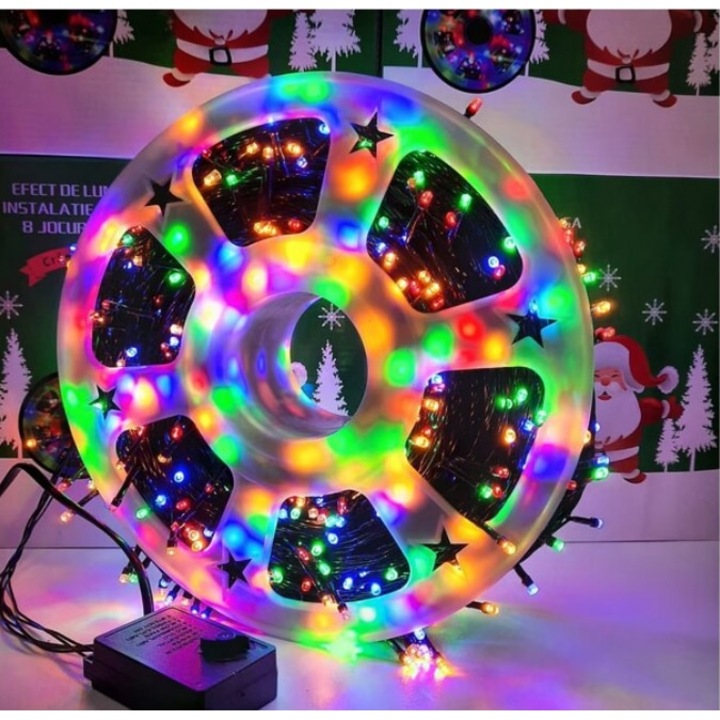 Macvi® LED коледна лампа за вътрешно и външно осветление, 50M, LED, многоцветна, устойчива на мъгла