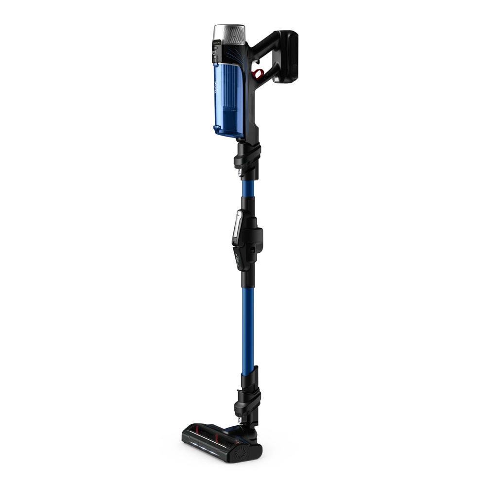 Aspirator vertical Tefal X-FORCE FLEX 9.60 TY20C4WO, Autonomie 45 minute, Iluminare LED, Afisaj control SMART, Recipient 0.4 l Albastru/Negru