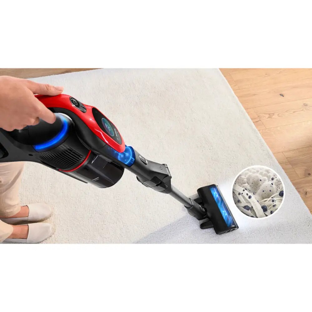 Aspirator cu acumulatori Bosch Unlimited 10 ProAnimal BCS1041PET, 6 niveluri de performanta, Rosu