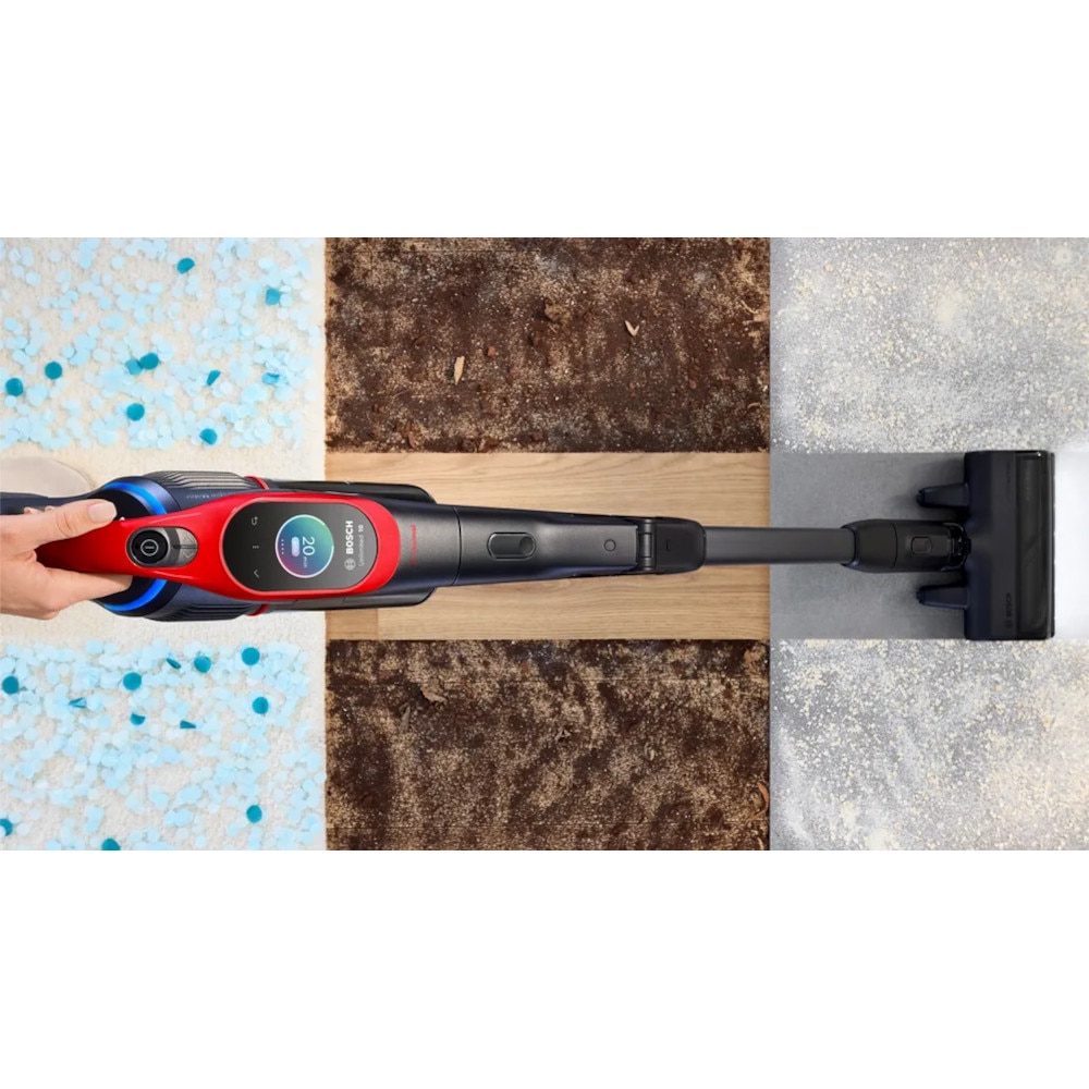 Aspirator cu acumulatori Bosch Unlimited 10 ProAnimal BCS1041PET, 6 niveluri de performanta, Rosu