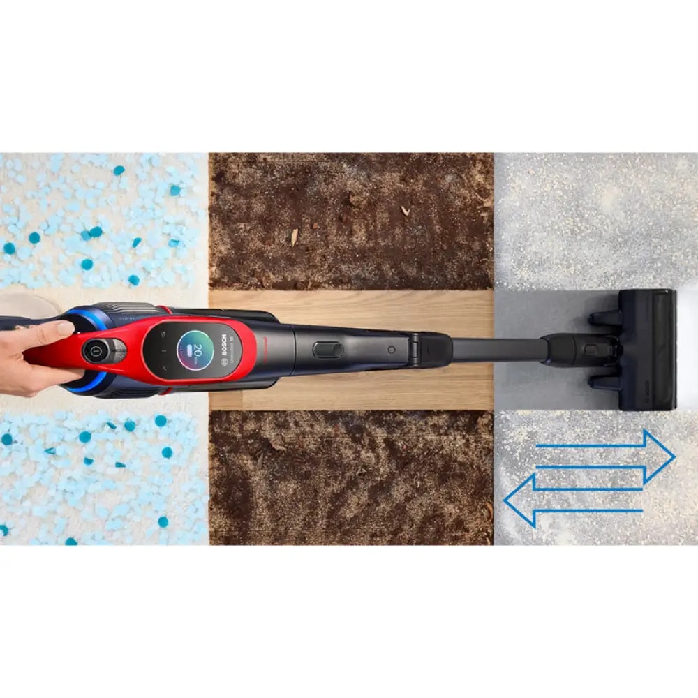 Aspirator cu acumulatori Bosch Unlimited 10 ProAnimal BCS1041PET, 6 niveluri de performanta, Rosu