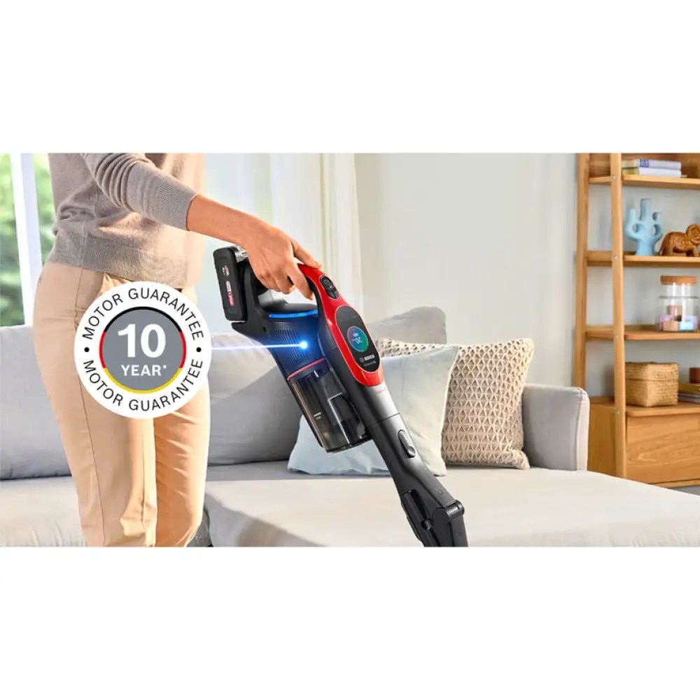 Aspirator cu acumulatori Bosch Unlimited 10 ProAnimal BCS1041PET, 6 niveluri de performanta, Rosu