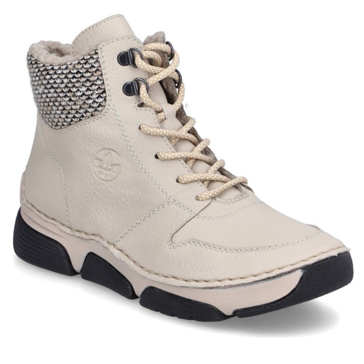 Rieker Botine sport bej cu șireturi Rieker 45955-60