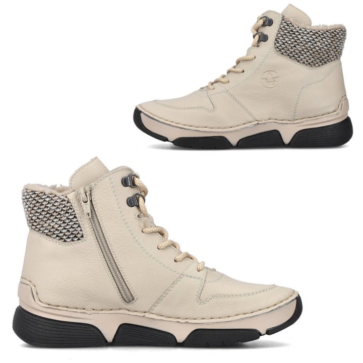 Rieker Botine sport bej cu șireturi Rieker 45955-60